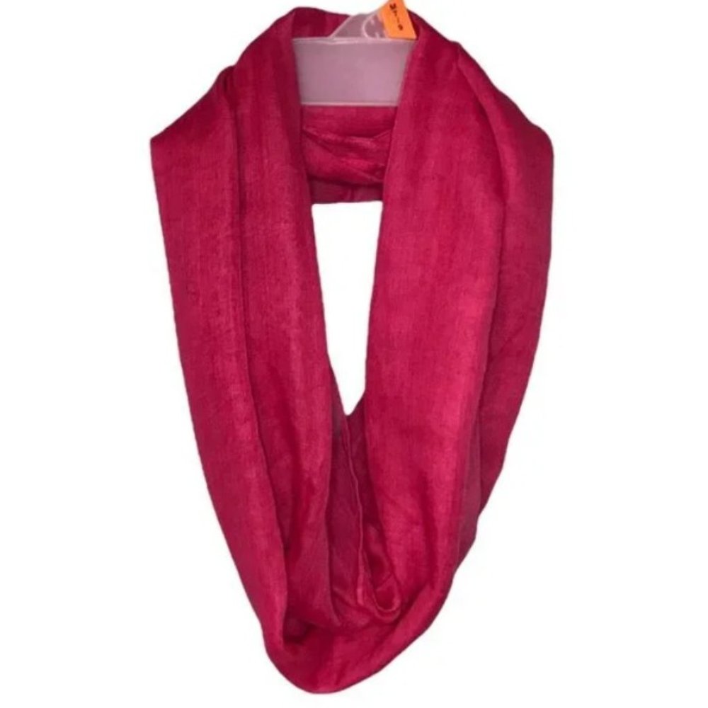 Vintage Chiffon Sheer Infinity Scarf, Women Accessory Scarf, Revel Pink